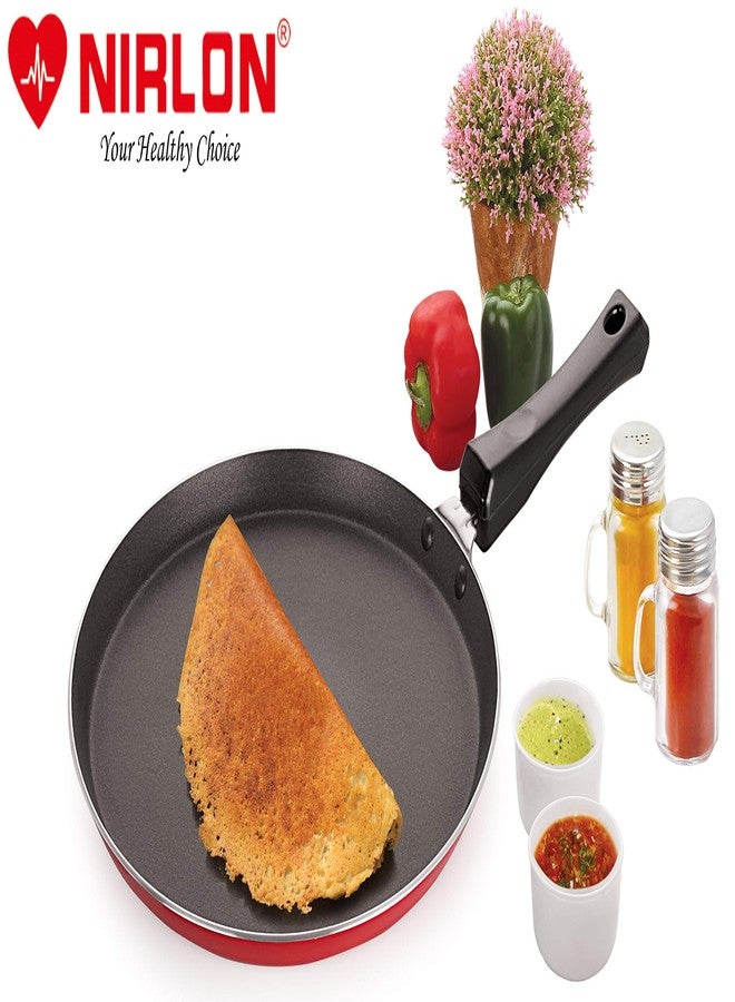 Nirlon Aluminum Non Stick Flat Dosa/Roti Tawa with Bakelite Handle 29.5cm[3 mm_Classic FT13] - Image 4